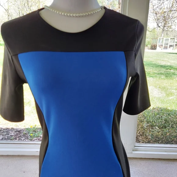 Evita Dresses | Nwt Evita Colorblock Midi Hourglass Dress | Color: Black/Blue | Size: M | Julzvintage's Closet Evita Dresses | Nwt Evita Colorblock Midi Hourglass Dress | Color: Black/Blue | Size: M | Julzvintage's Closet
